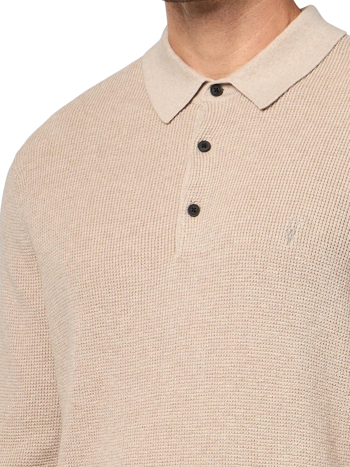 AllSaints Mens Aspen Ls Polo - Image 3