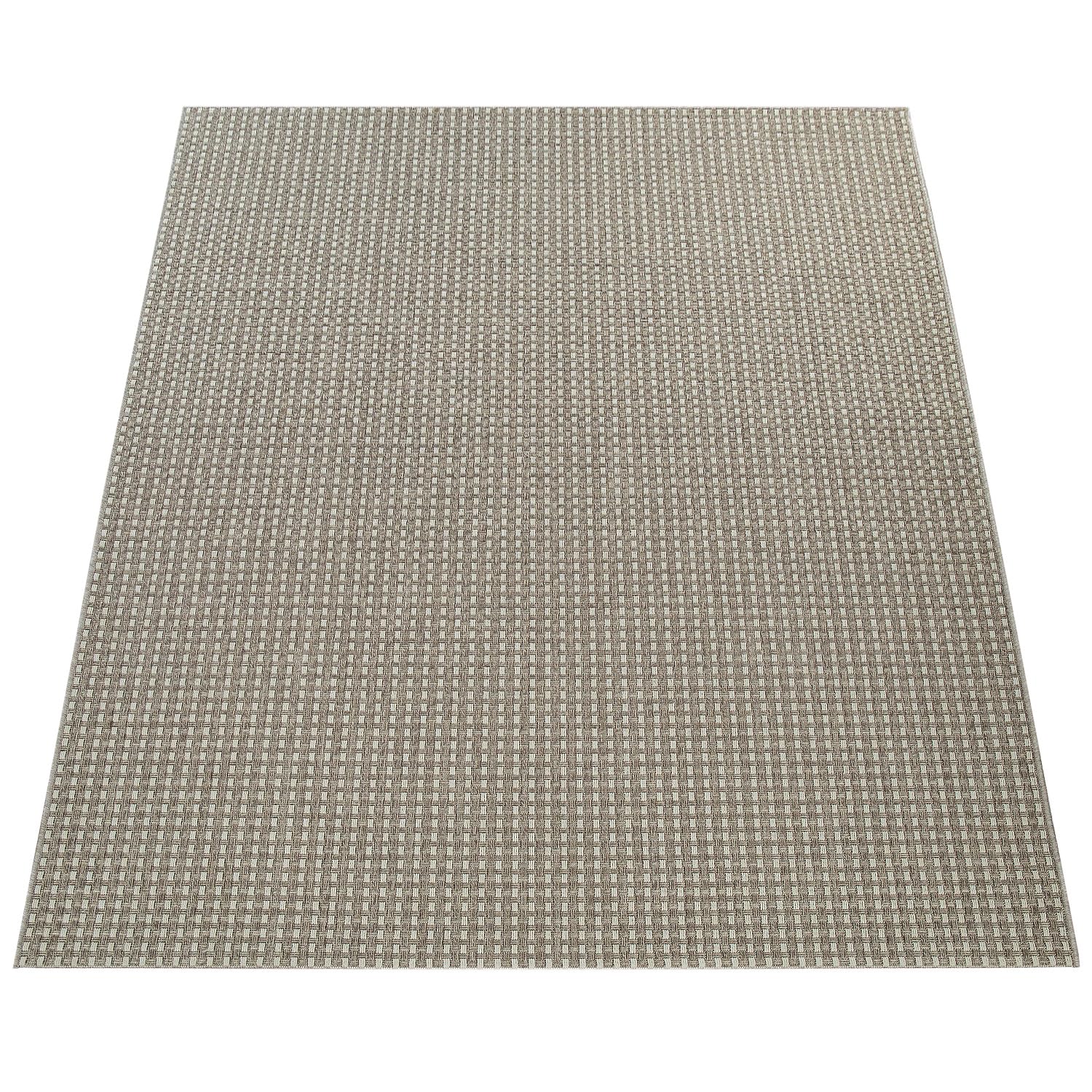 Paco Home Tapis Intérieur & Extérieur Tissage À Plat Aspect Sisal Look Naturel Uni Crème, Dimension:120x170 cm