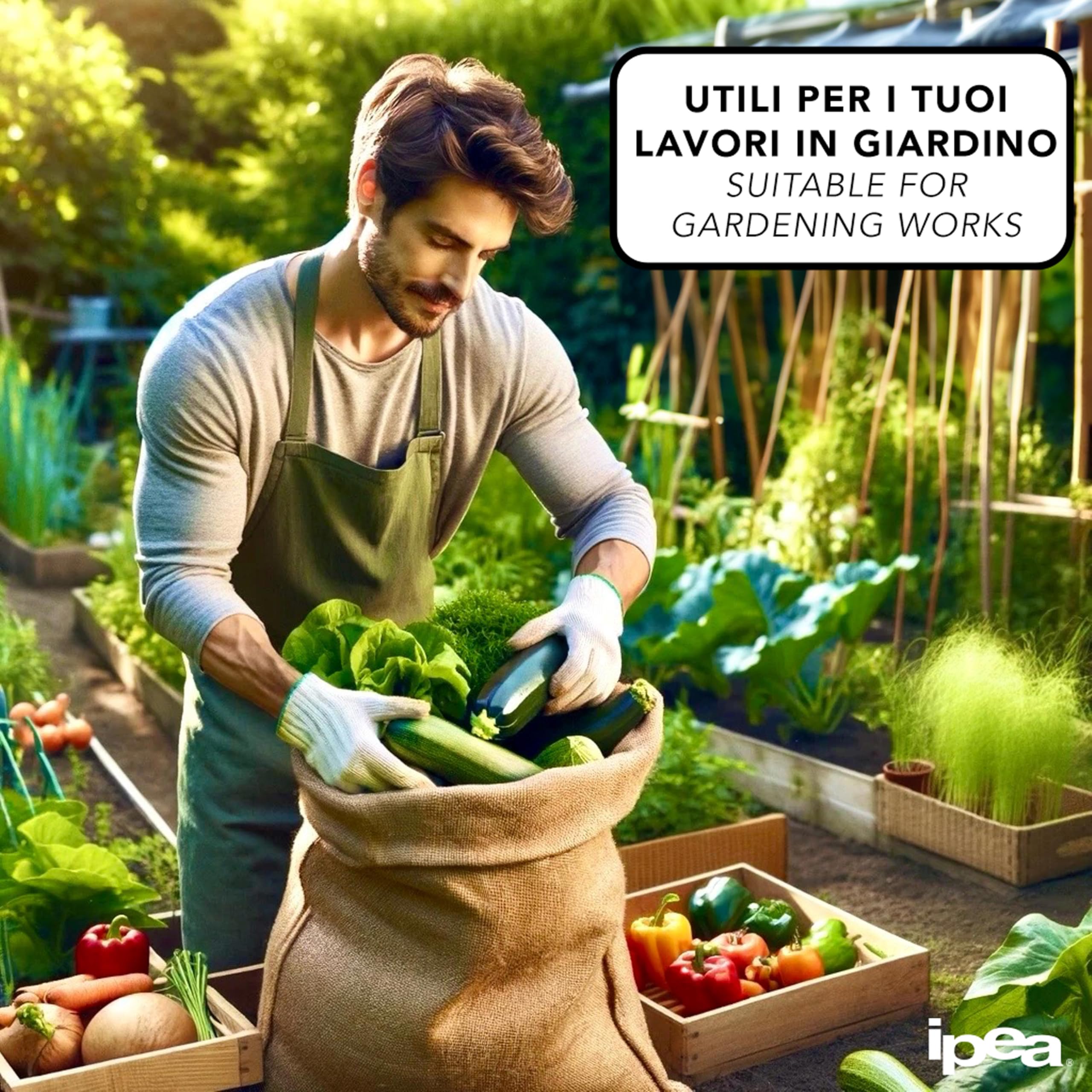 IPEA Sacchi in Juta di Grandi Dimensioni – 80 x 50 cm – Made in Italy – 5 unità – Sacco in Iuta Tessuto Naturale per Fai da Te, Arredamento, Giardinaggio, Contenitore di Oggetti - Sacco Regalo Natale