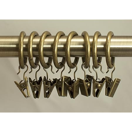 Amazon.com: Urbanest Set of 16 Metal Curtain Drapery Clip Rings 1 Inch ...