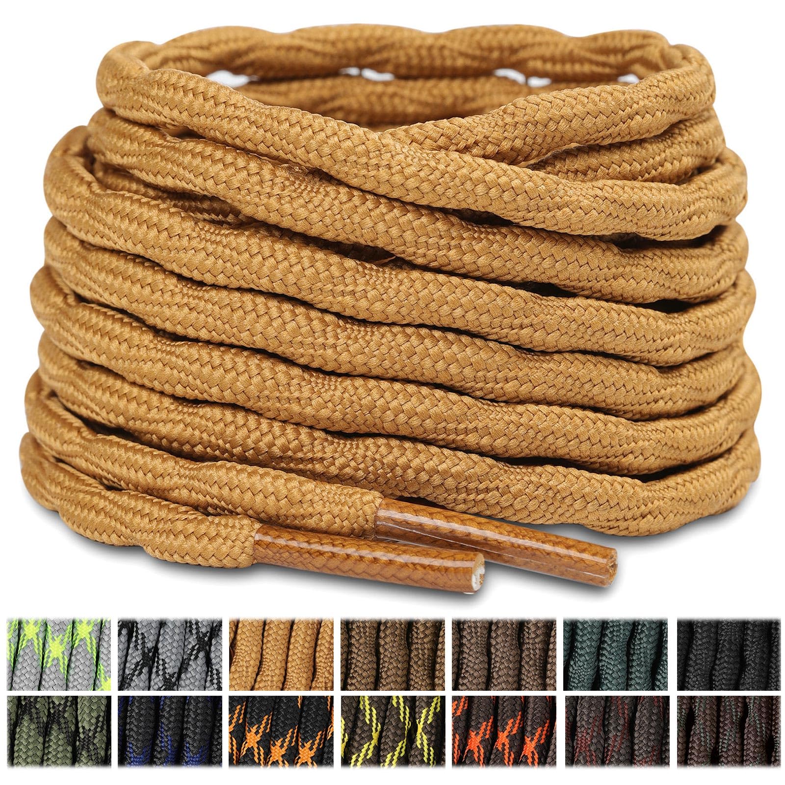 Stepace 2 Pares Cordones Redondos 4,5mm para Botas de Senderismo, Montaña y Trabajo, Cordones de Nylon Resistentes para Trekking — view 23