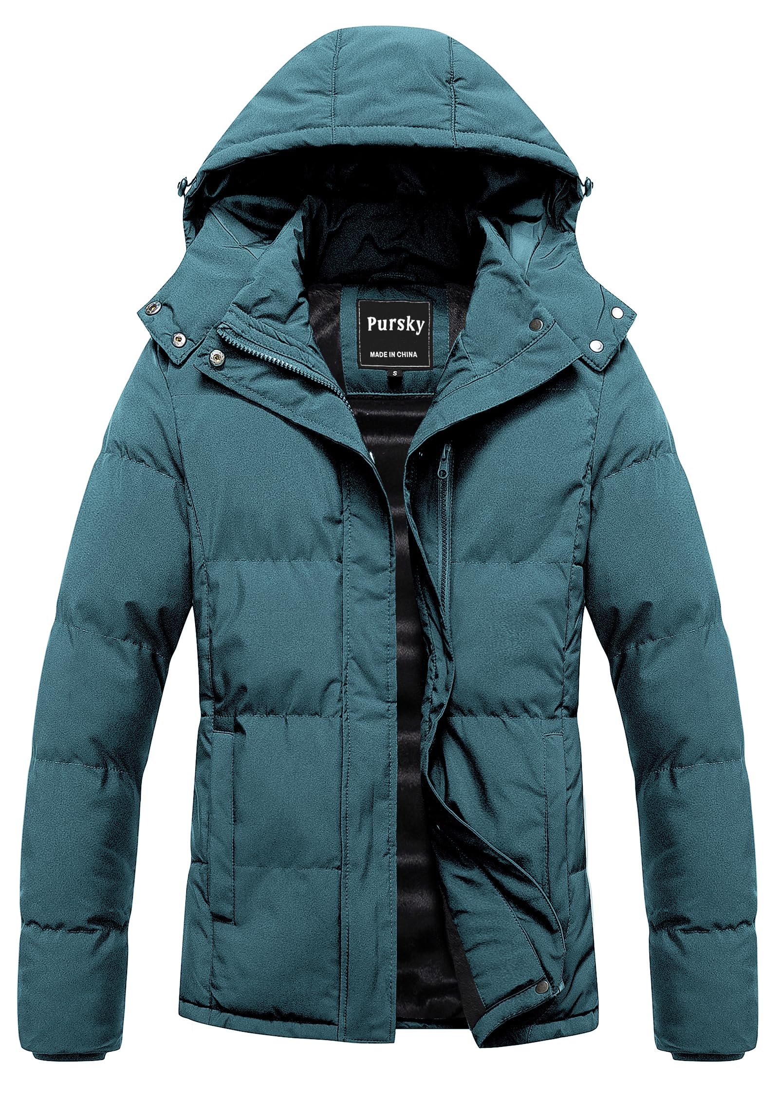 Women's Warm Winter Thicken Coat Waterproof Cropped Jackets Parka With Removable Hood
