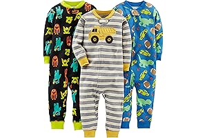 3t Sleepers Boys Footed Cotton Pajamas