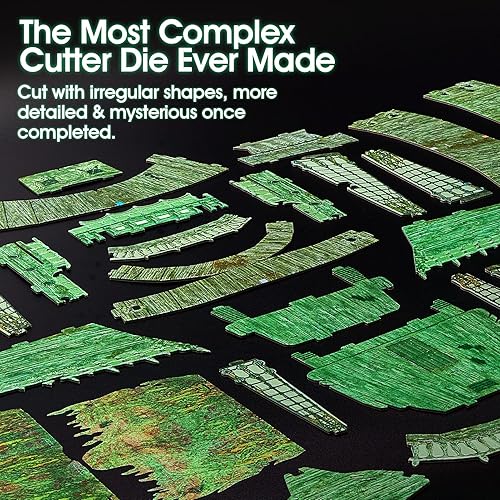 Vista 5 de CubicFun Rompecabezas 3D modelo de barco holandés volador luminoso embrujado barco pirata DIY para adultos y niños, kits de construcción