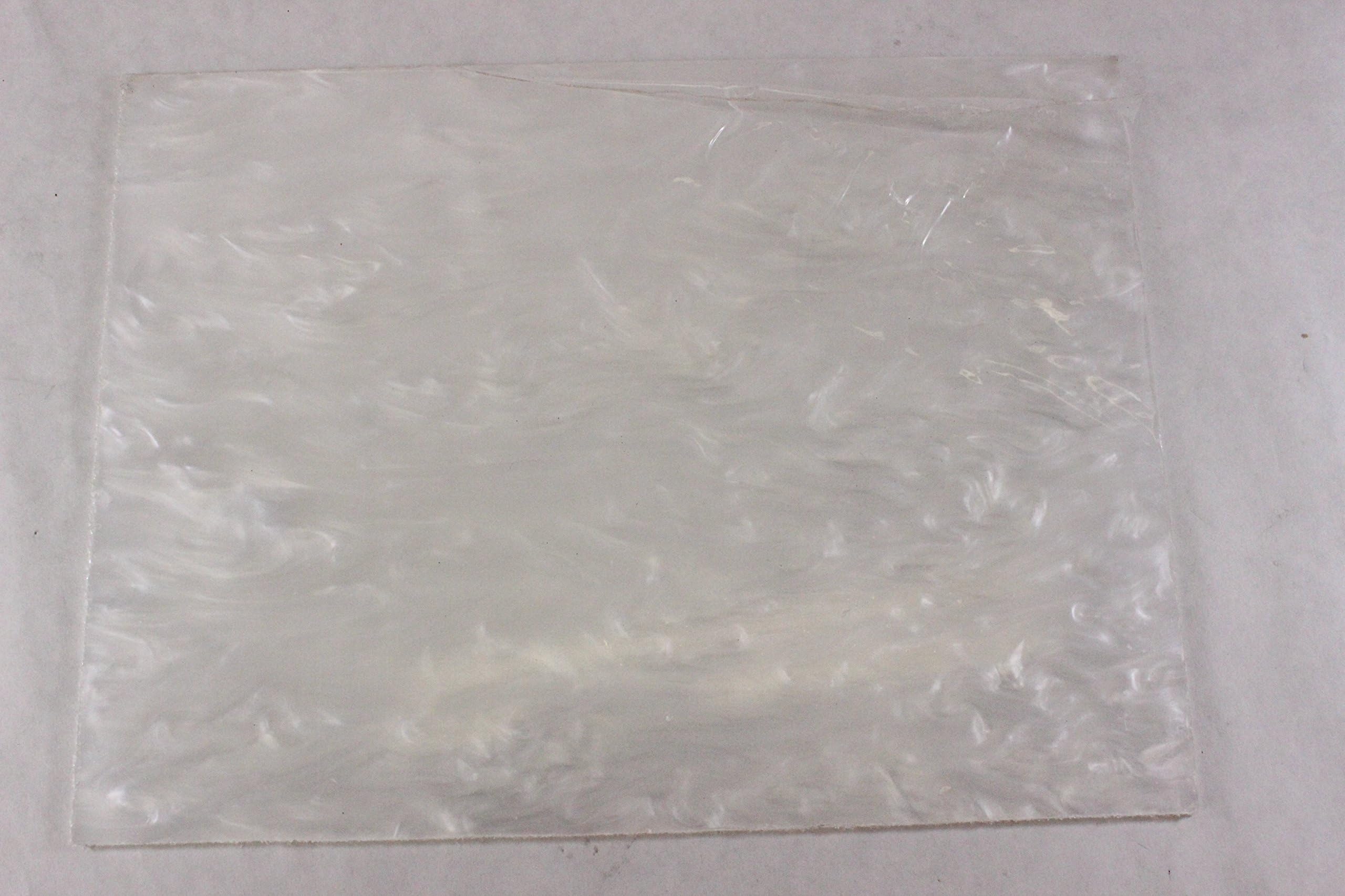 Decorative White Pearl Pearlescent Marble Cast Acrylic Plexiglass Sheet 12"x9"x.125"