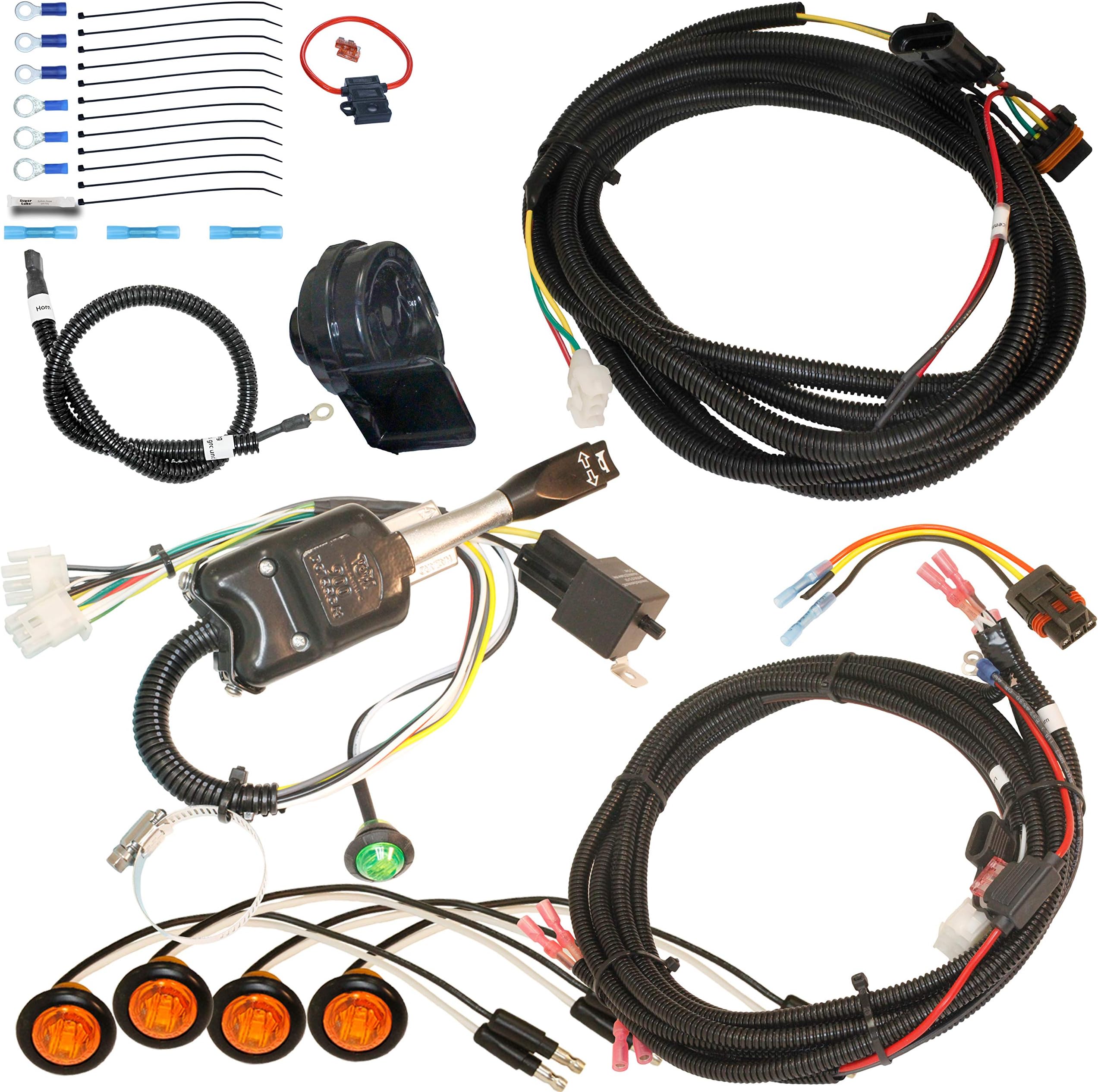 MCSADVENTURESPlug and Play Turn Signal and Horn Street Legal Kit With Hazard Black Steering Column Switch for 2015-2018 Polaris RZR 900 S 1000 xp Turbo