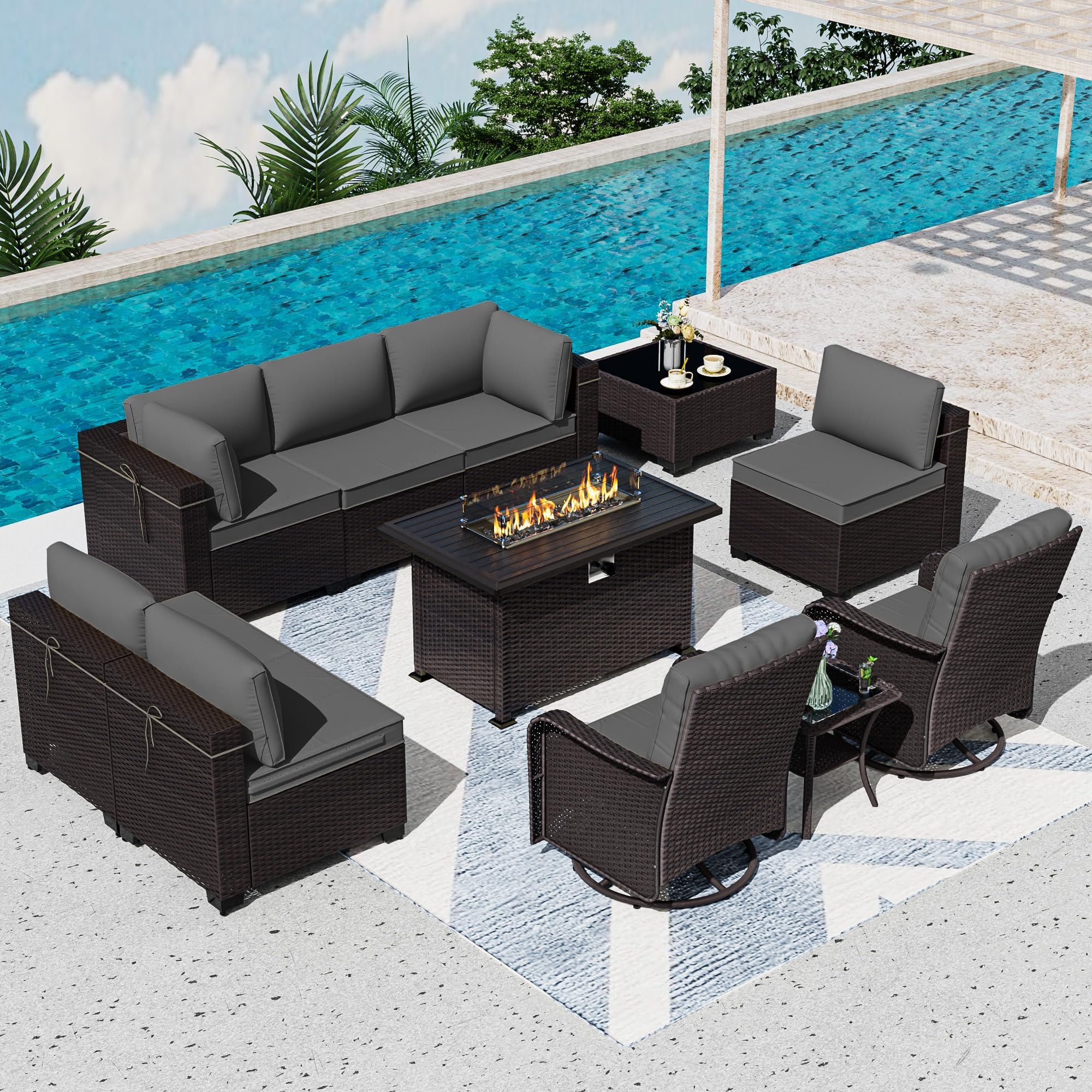 ASJMR 11 Pieces Patio Furniture Set