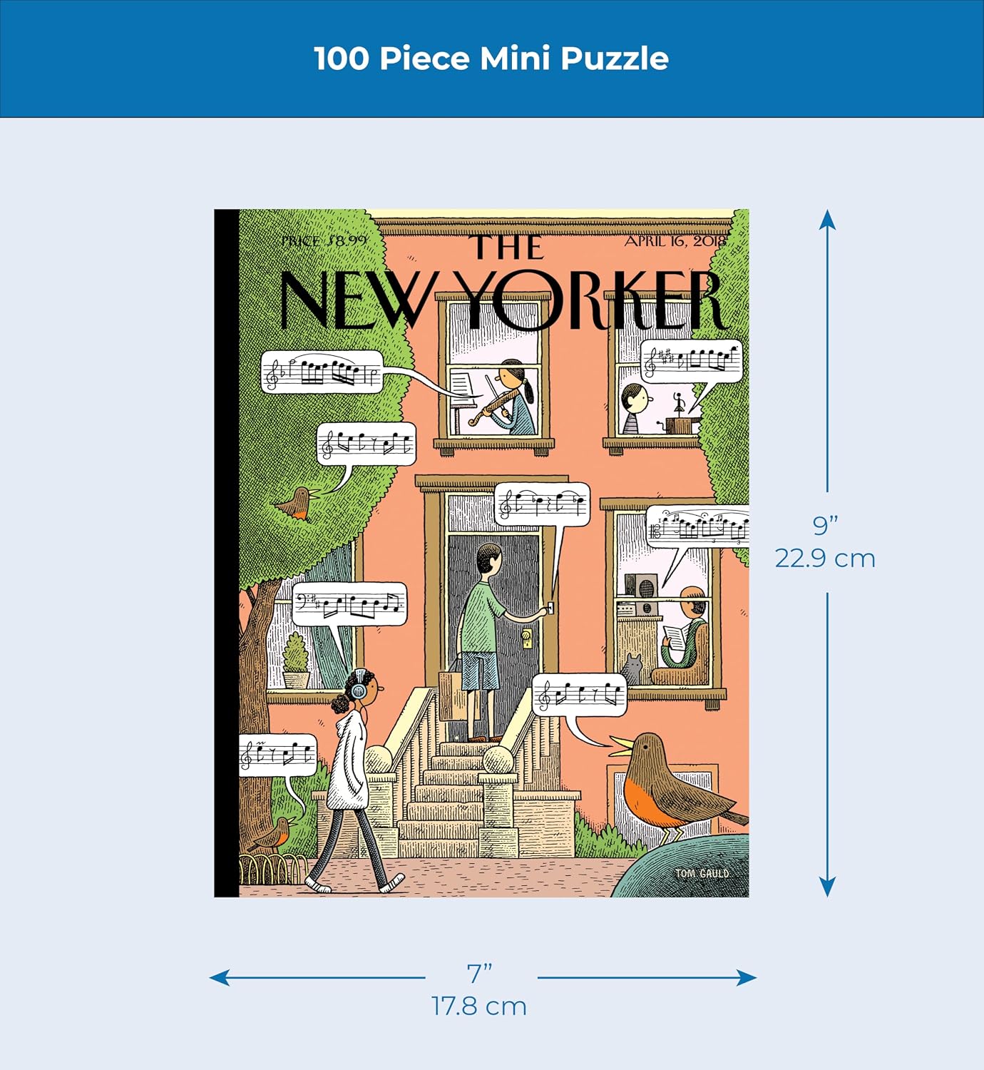 New York Puzzle Company - New Yorker Soundtrack to Spring Mini - 100 Piece Jigsaw Puzzle for Adults by Tom Gauld image 4