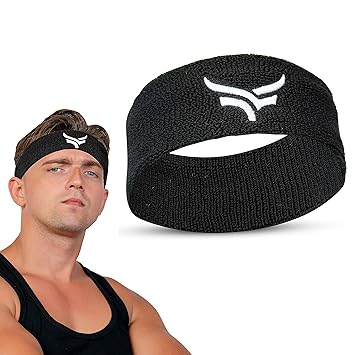 Xtrim Unisex Head Band, Head Band for Men, Head Band for Women, Hair Band, Moisture-Wicking, Comfortable Fit, Breathable Fabric, Highly Elastic (Black)