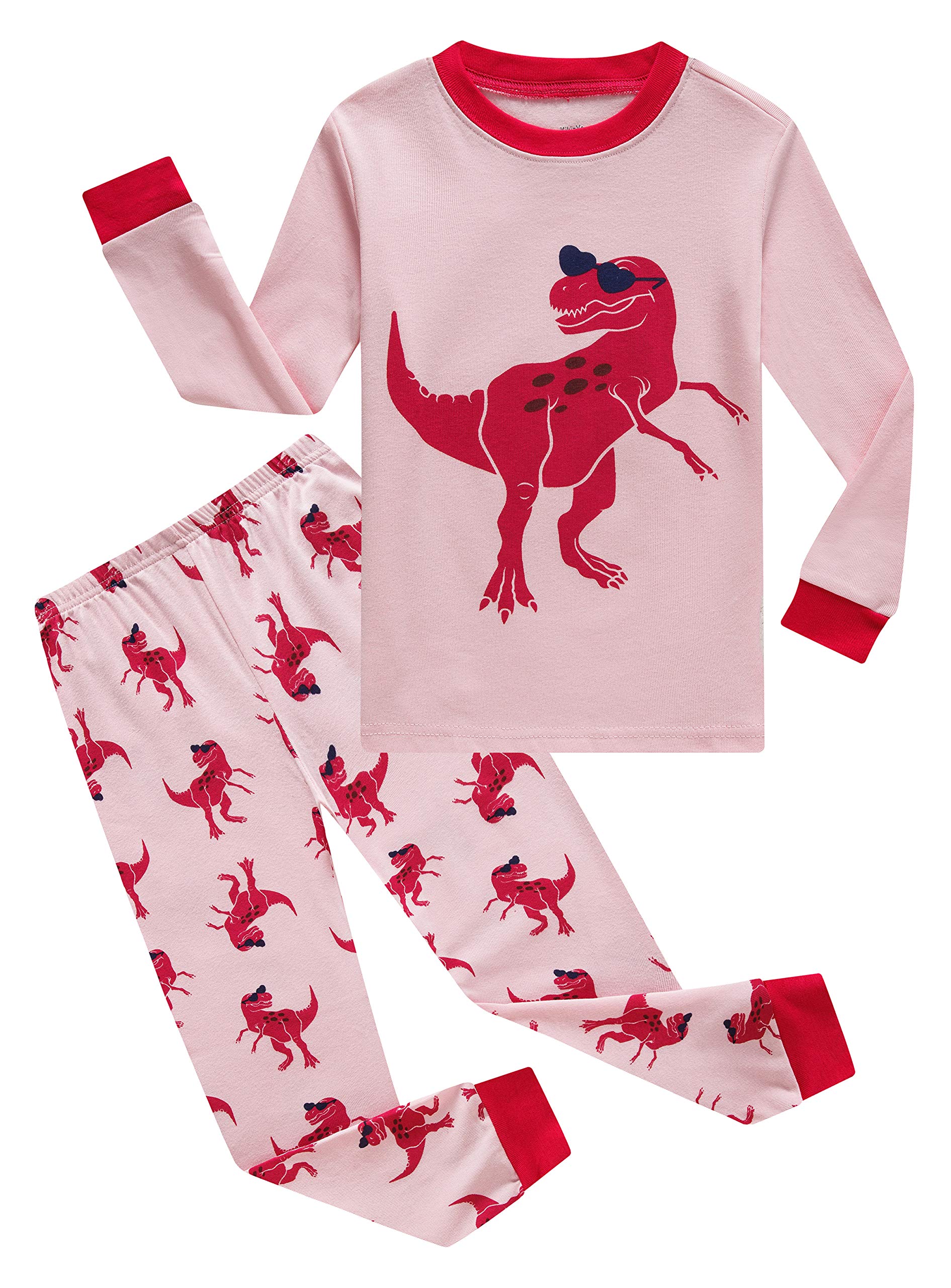 KikizYe Girls Pajamas Set Kids Long Sleeve PJs Cotton Jammies