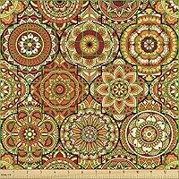 Vista 87 de Ambesonne Tela de Fiesta Popstar por Yarda, Estilo de Dibujos Animados Garabatos Dibujados a Mano Tema Musical Impresión de Arte Lineal, Tela