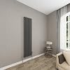 Sky bathroom | 1600x354mm - Modern Anthracite Vertical Single Panel Oval Column Radiator Central Heating Designer Radiator