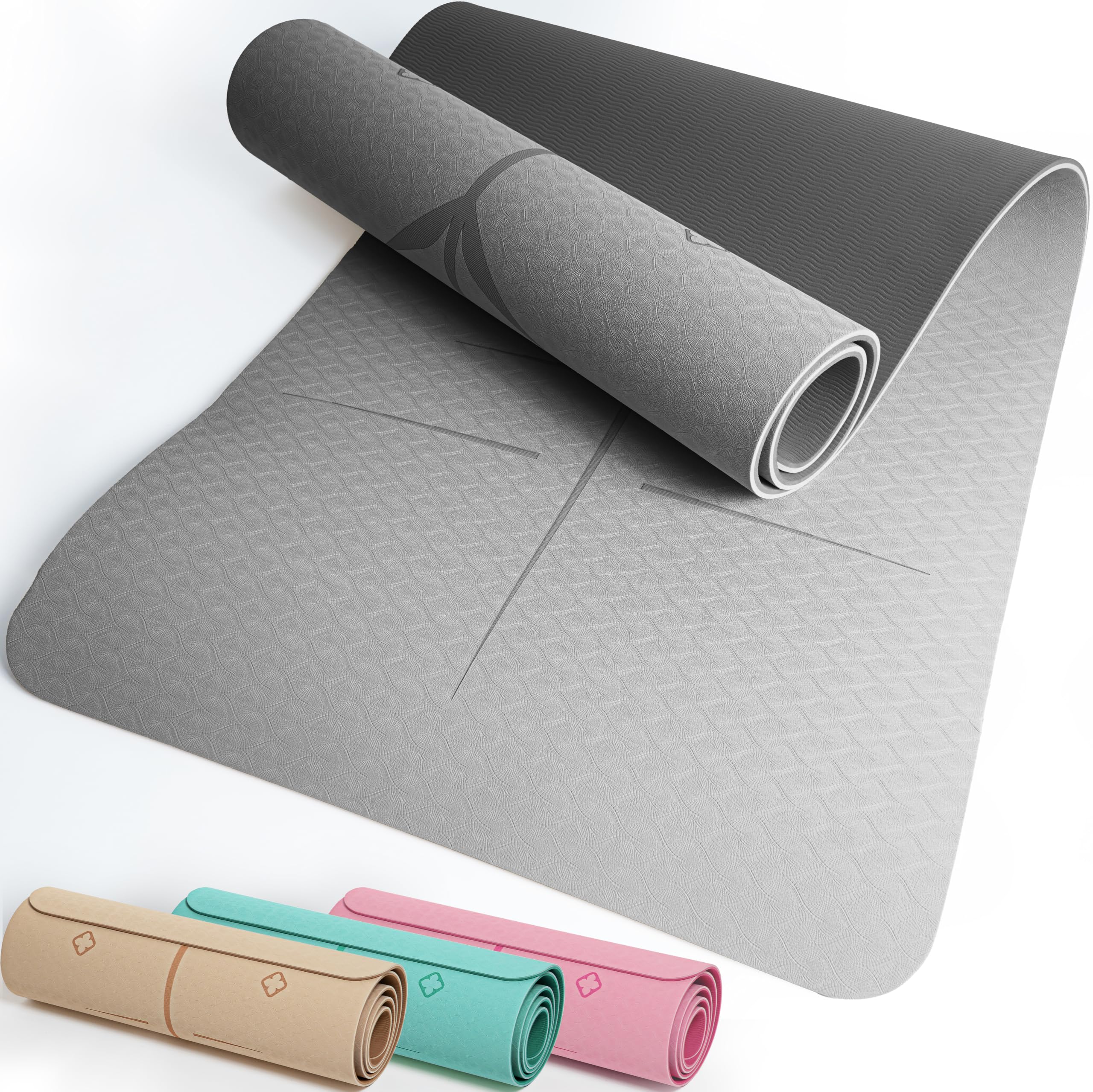 KIANA SPORTS Yoga Matte – Rutschfeste Sportmatte in Deutschland entwickelt – 2 Komfort-Dicken – Formstabile Yogamatte & Gymnastikmatte – Ideale Fitnessmatte für Yoga & Pilates zuhause oder im Studio