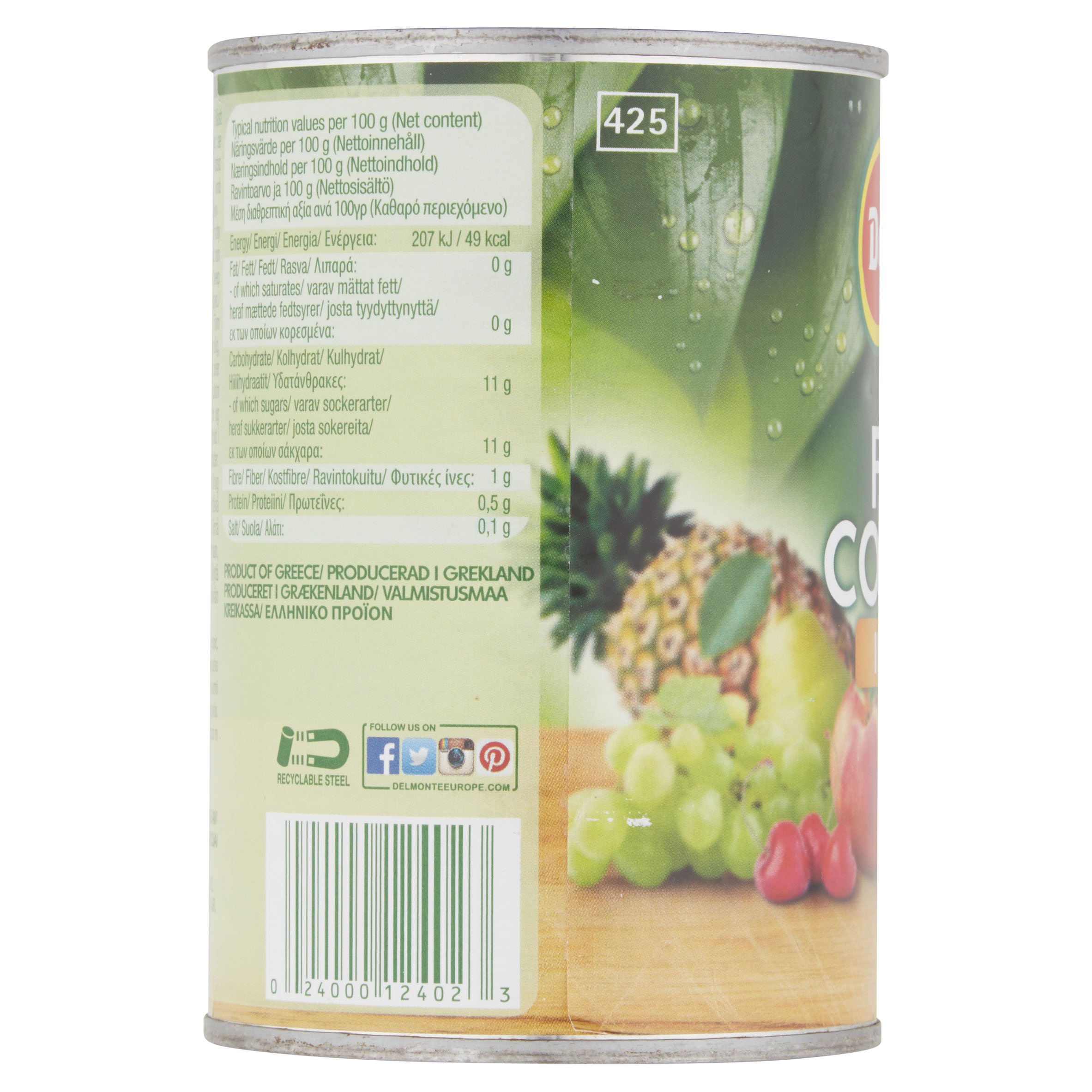 Del Monte Cóctel de frutas en zumo, 12 unidades (12 x 250 g)