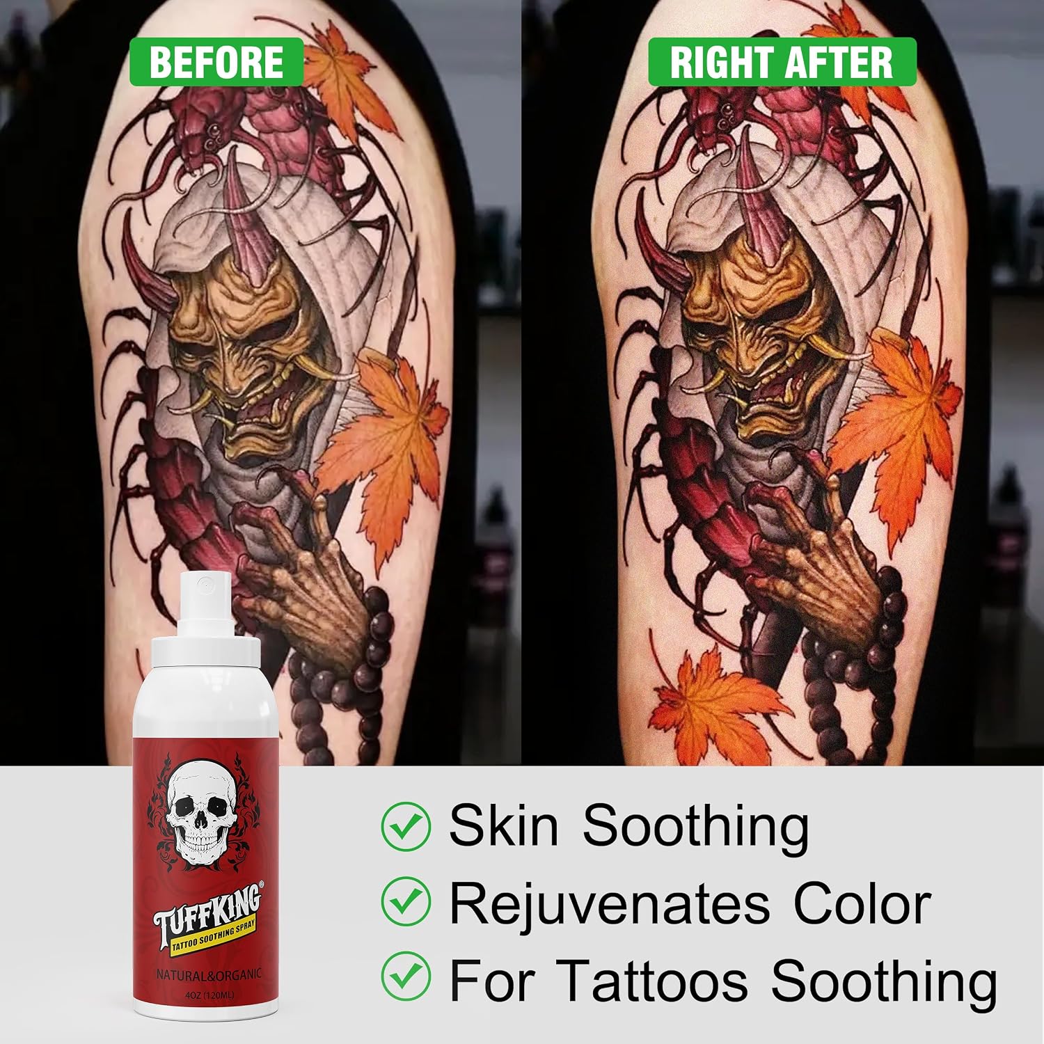 Tattoo Aftercare Soothing Spray 4 OZ - Tattoo Supplies for New Tattoo Care Quick Healing Naturally-Derived Fragrance Free Petroleum-Free