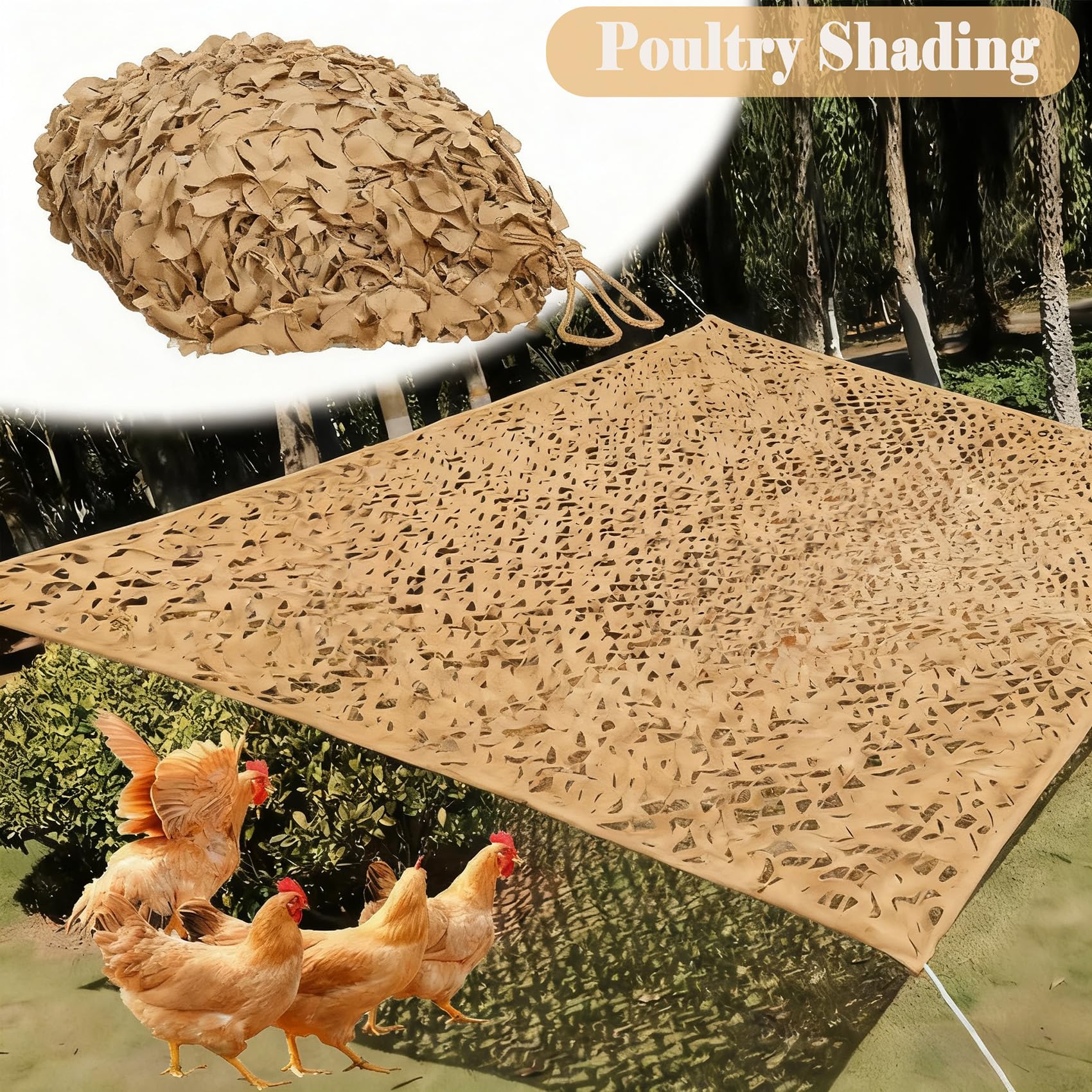 Filet ombrage 5x6m (16.4x19.68 in) Protection Polyvalente Ombrage pour Jardin,Clôture,Balcon,Tonnelle.pour Camping,Résistant au Soleil et à l'eau(Sable)