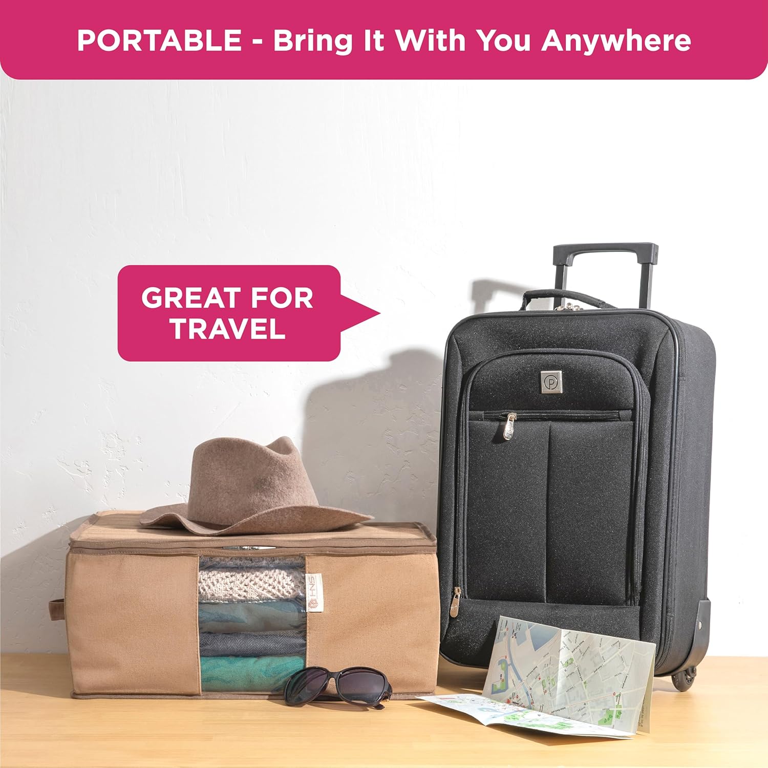 Cedar Clothes Storage Bag Organizer – Protects from Moths, Moisture, Dirt & Dust – Set of 2 Underbed Storage Bags for Clothes, Cashmere Sweaters, Bedding & More - Underbed Storage - Beige - Image 7