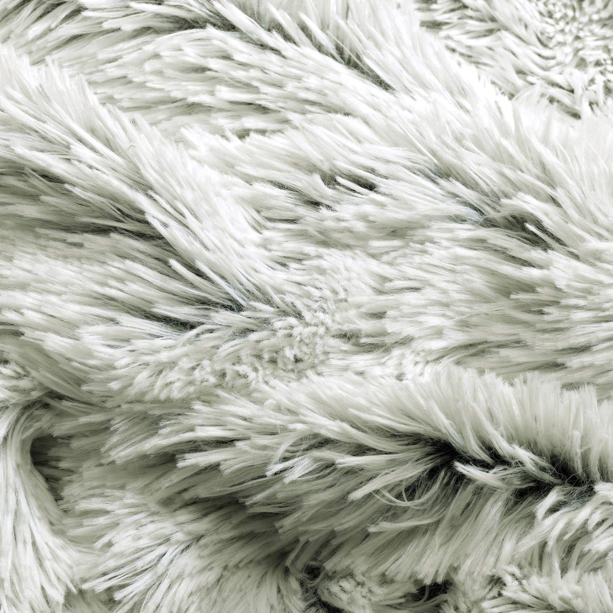 CelinaTex Manta XXL de 220 x 240 cm en Crema y Gris, Manta para sofá de Pelo de imitación Largo y Espeso con Aspecto flocati, Manta de Forro Polar con Certificado Öko-Tex, Shetland