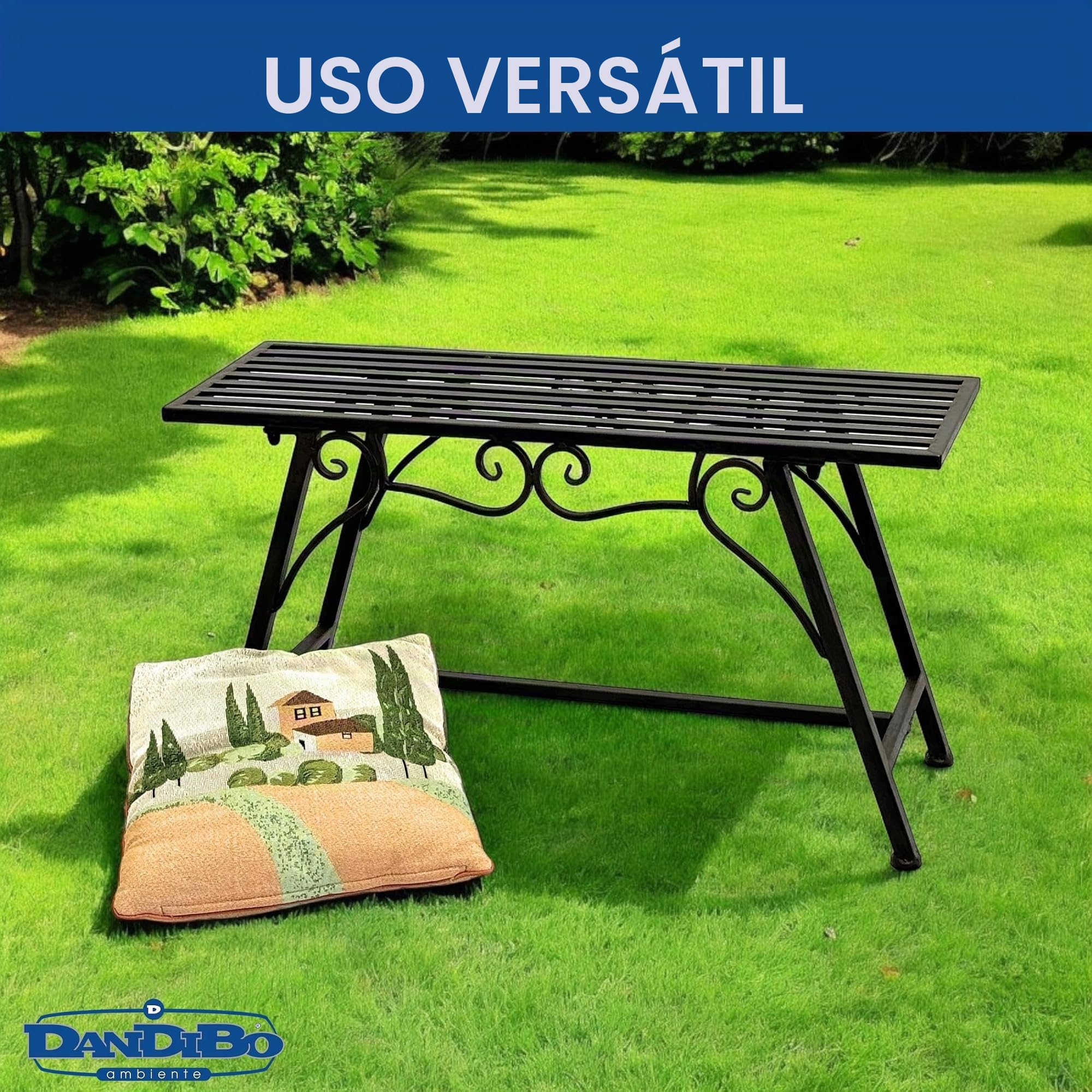 Banco "CUCCIO-S" B-83 cm 77824 Banco de jardín de metal Muebles de jardín