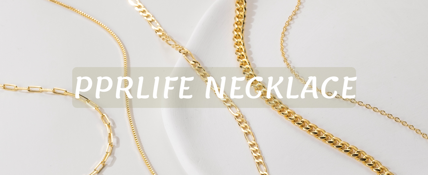 Amazon.com: PPRLIFE Gold Necklace for Women 1.5mm Wide 14K Thin 