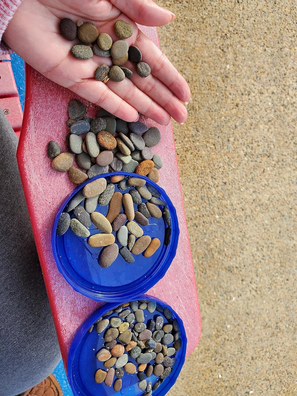 Authentic Seaglass Hummingbird art. 3.5x4 Mini Black frame pebble and sea glass art. Handmade in the USA, using pebbles for the hummingbird and seaglass for the flower