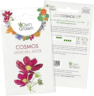 Cosmos Seeds: Premium Cosmos Flower Seeds for 50 Cosmos Plants – Outdoor Flower Seeds for Gardening – Garden Seeds Flowers – Cottage Garden Flower Seeds – Wild Flower Seeds for Garden by OwnGrown