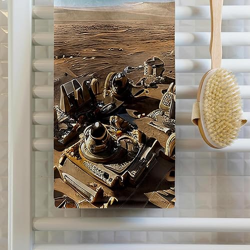Miniatura 2 de 3dRose Fantasy Settlement in The Middle of Mars Desert. Digital Art Gift - Towels (twl-377076-1)