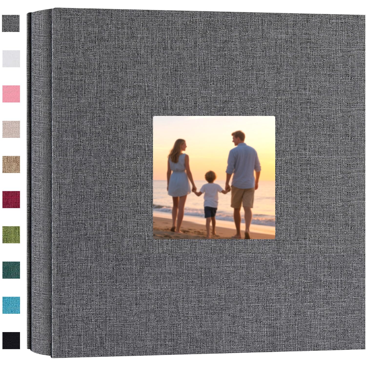 Ponping Small Photo Album 6x4 200 Photos Linen Cover Picture Photo Book for Family Wedding Anniversary Baby Vacation