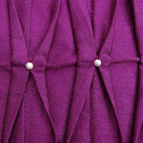 Miniatura 3 de S4Sassy Funda de cojín decorativa hecha a mano con cuentas de seda dupion magenta, funda de almohada cuadrada de 18 x 18 pulgadas