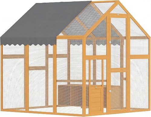 PawHut D51-460V00YL Wooden Chicken Coop