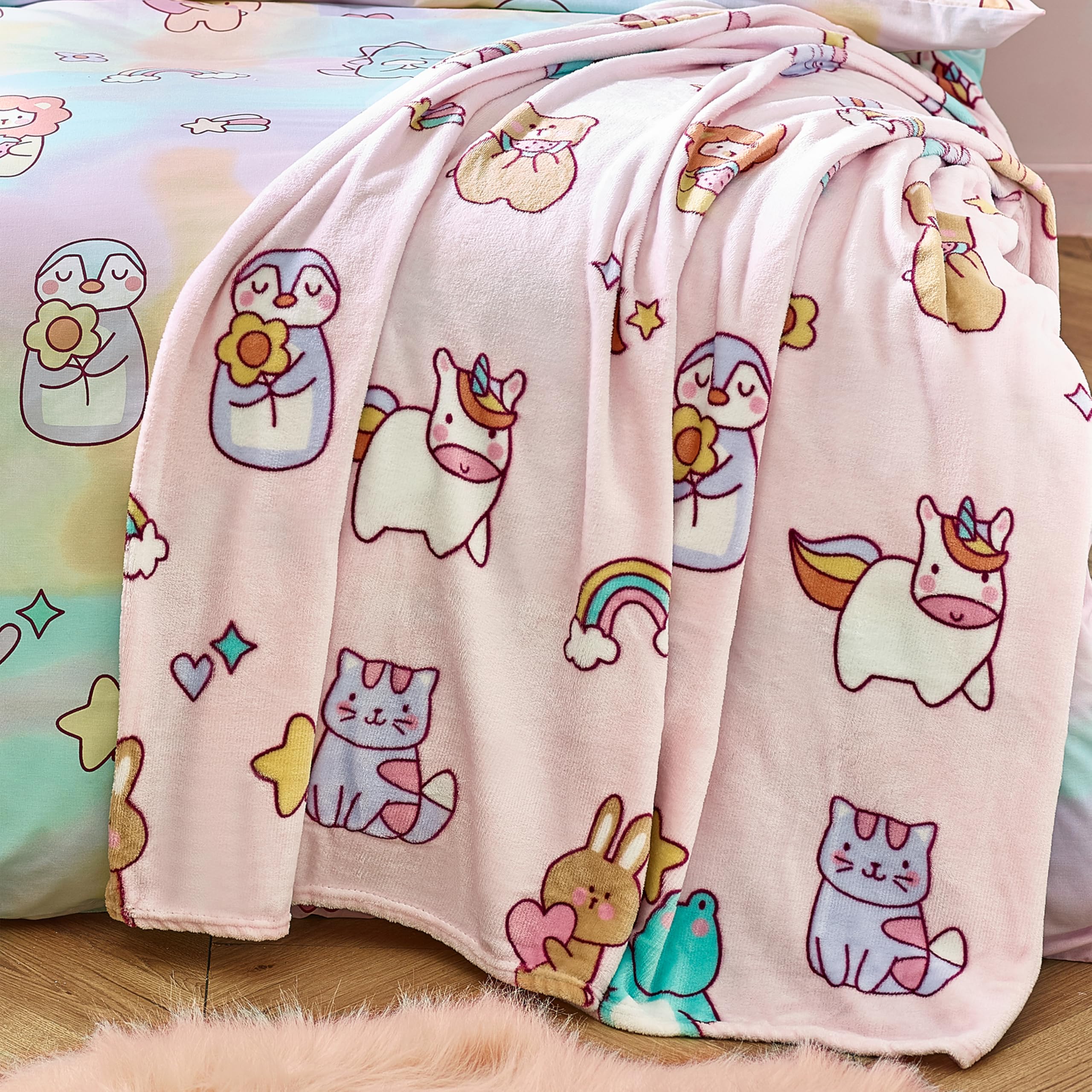 Catherine Lansfield Kids Forever Together Coperta in pile, 130 x 170 cm, colore: pastello