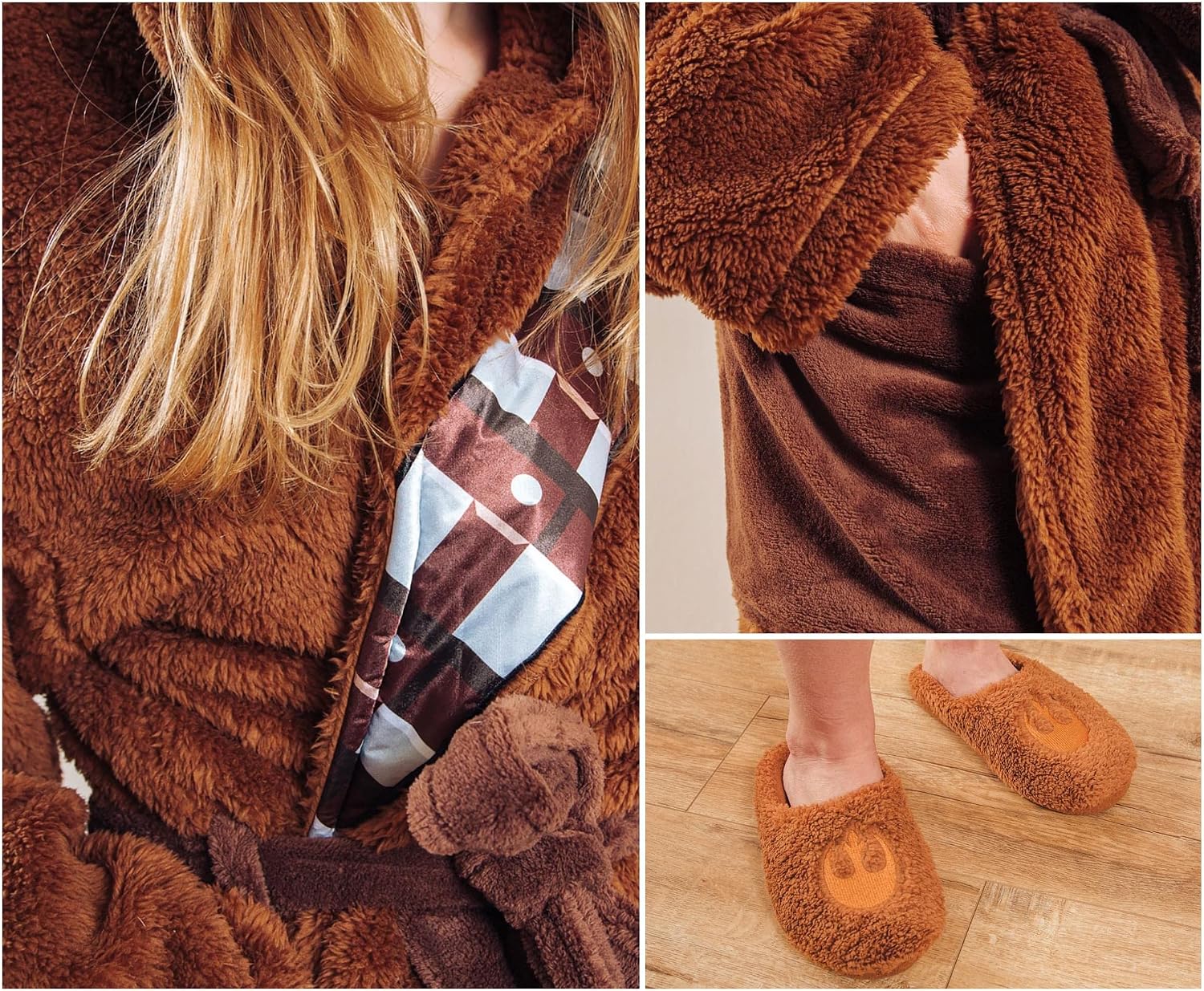 Ukonic Star Wars Chewbacca Robe and Slipper Set for Adults | Small/Medium
