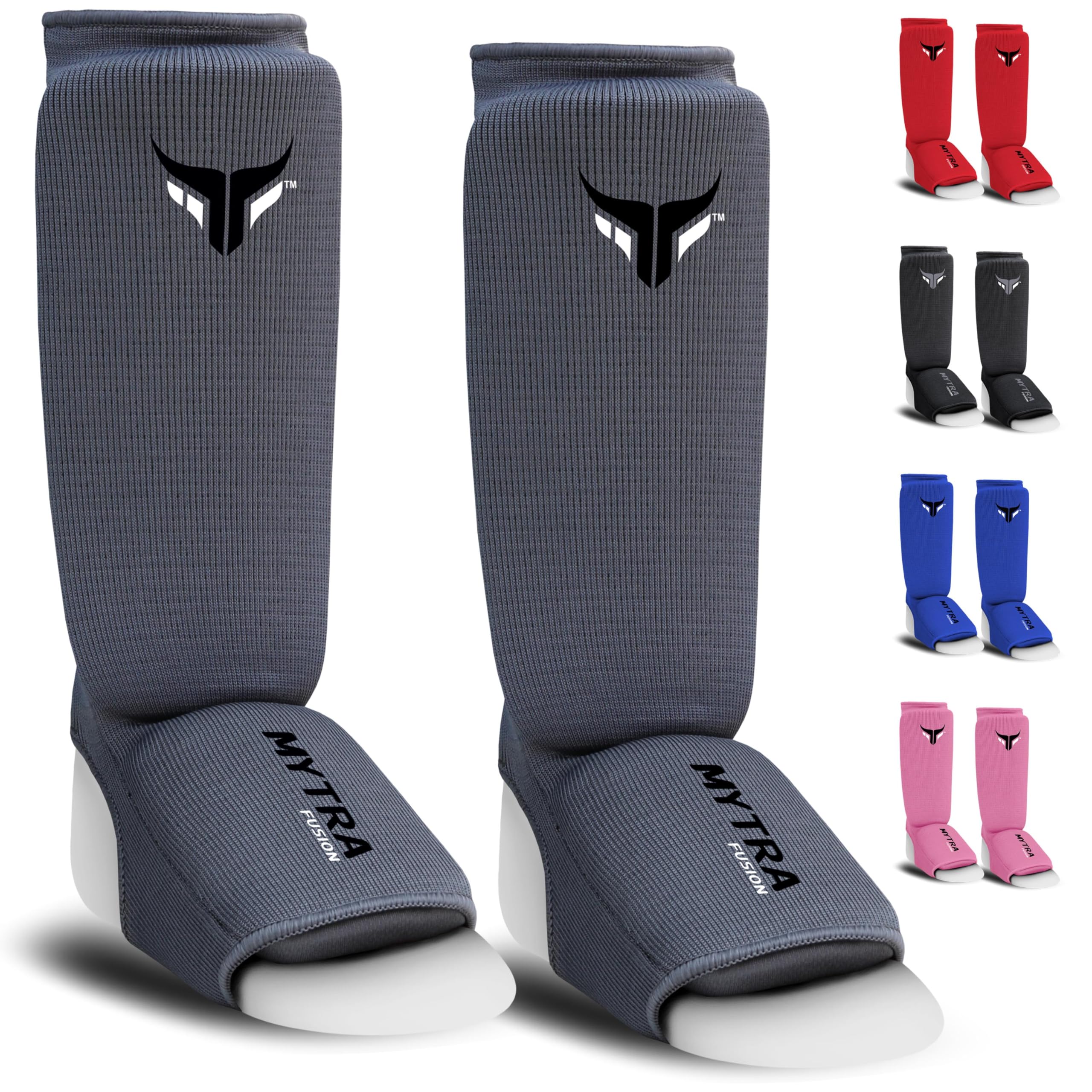 Mytra Fusion Kids Shin Instep Shin Pad Protector for Kickboxing Training Pads (Grey, XX-Small) — image 1