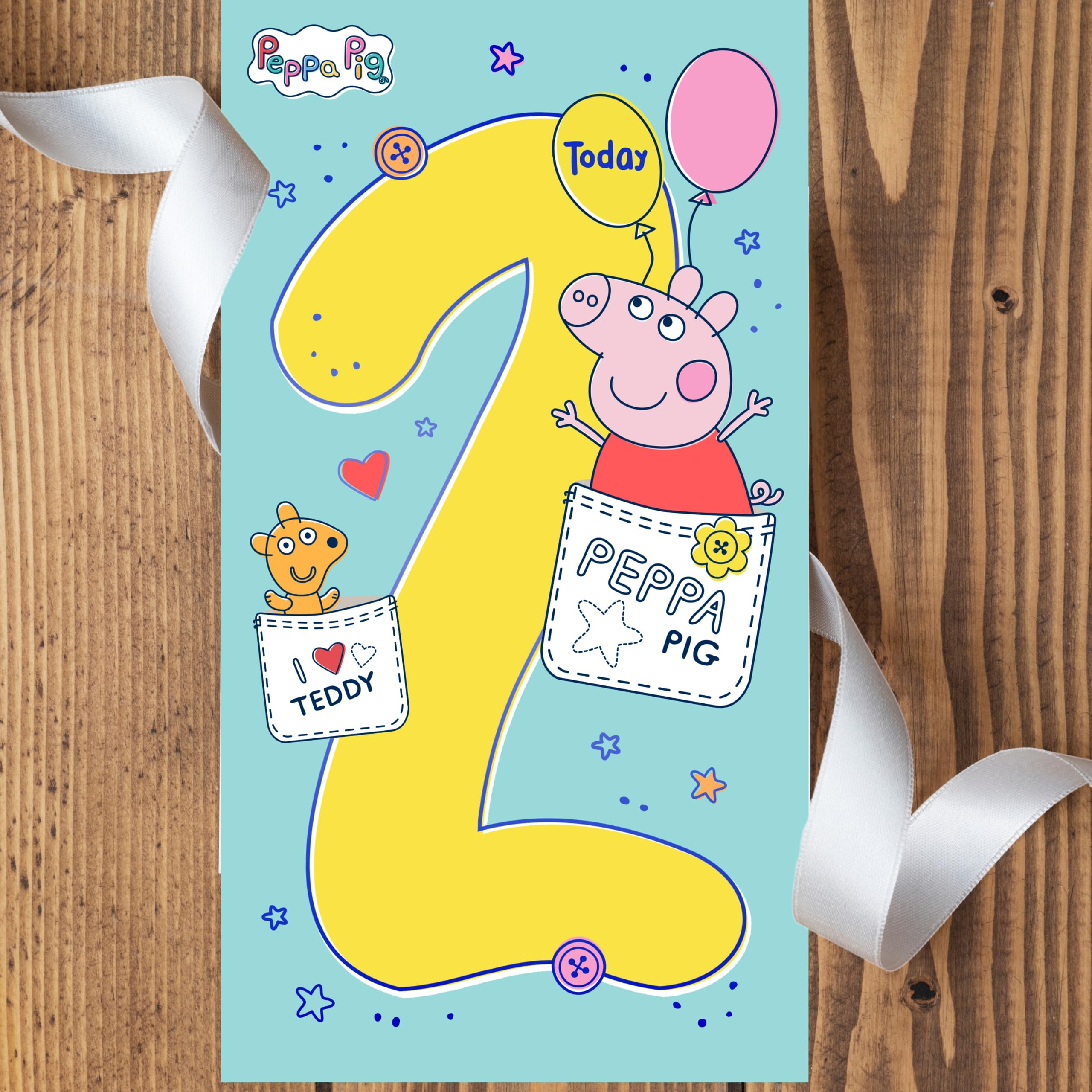 Peppa Wutz Geburtstagskarte Zum 2. Geburtstag – Offizielle Karte Mit Umschlag