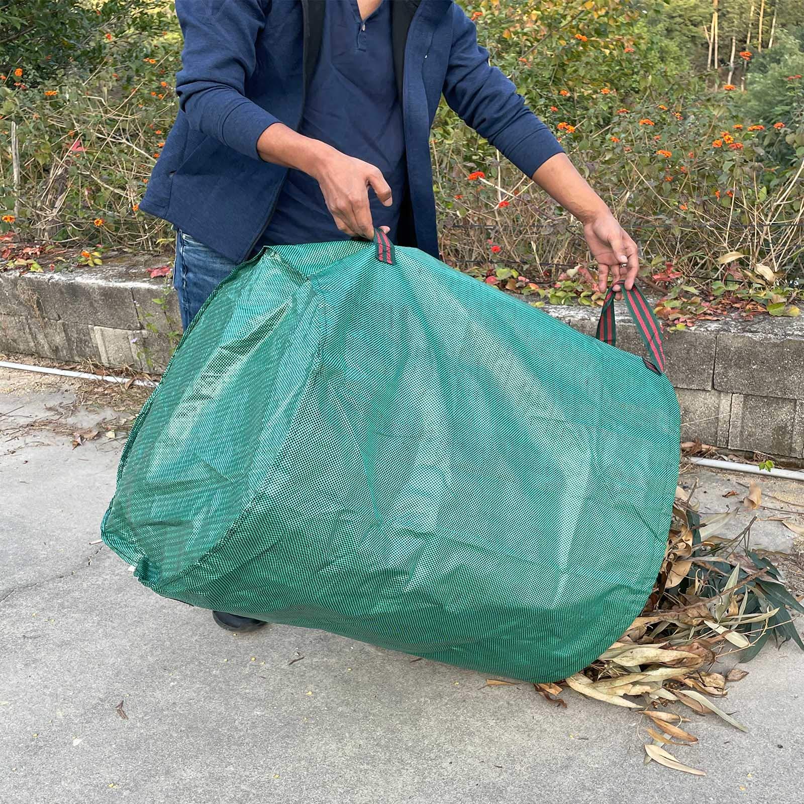 Sacco Per Rifiuti Da Giardino 272 Litri – Riutilizzabile In PE Verde, Con Maniglie Robusti E Telaio Di Supporto, 76x67 Cm - 3