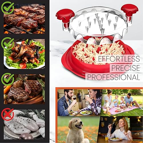 Miniatura 3 de Trituradora de pollo grande  Trituradora de carne de 10 pulgadas para pechuga de pollo, máquina picadora de carne con cepillo, tira antideslizante