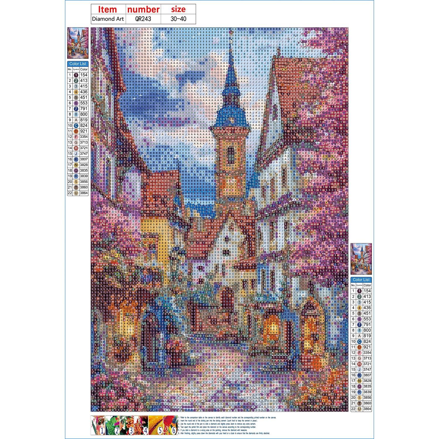 QINRUBB Diamond Painting Set „Straßenansicht“ – 5D Rundbohrer, 30x30 Cm, Für Anfänger & Entspannung