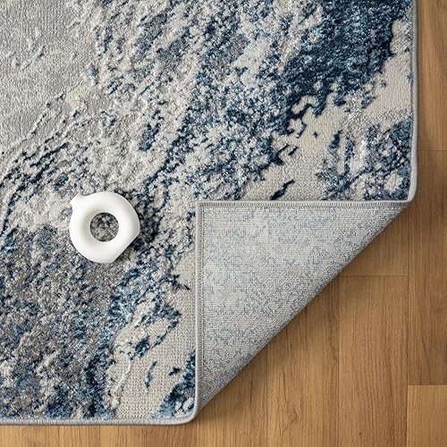 Miniatura 9 de LUXE WEAVERS Chelsea Collection 7356 - Alfombra abstracta moderna de 6 x 9 pulgadas, color azul