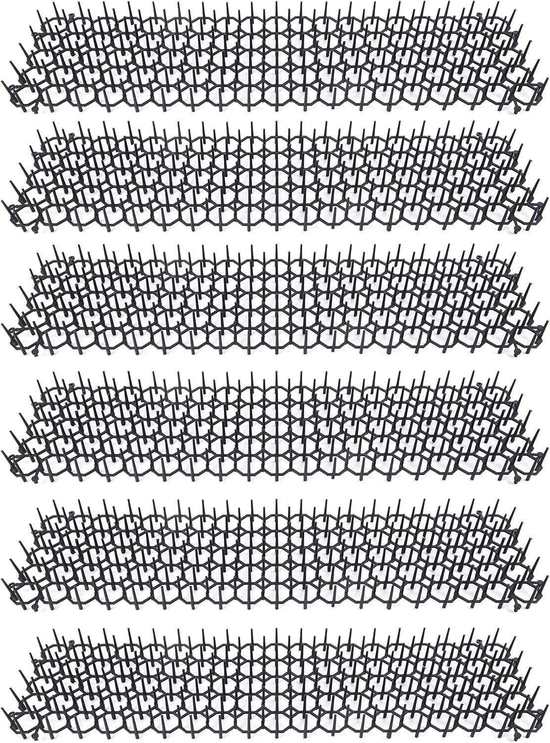 GarMills Cat Scat Mat with Spikes 6 Pack Humane Plastic Repellent for Indoor and Outdoor Garden Pest Deterrent Includes 6 Garden Staples