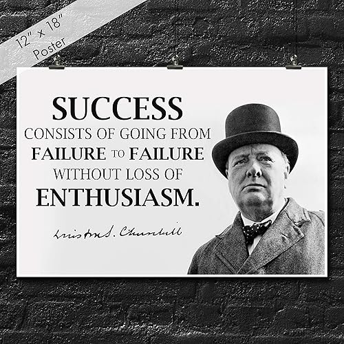 Miniatura 3 de JSC 386 Winston Churchill Success Classroom Póster | 18 x 12 pulgadas | Papel de póster brillante prémium de 100 libras