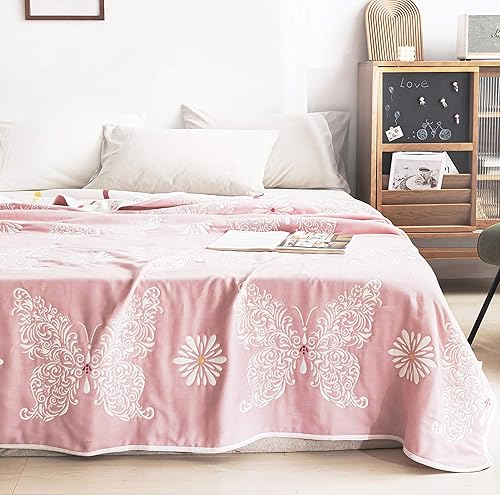 Vista 55 de J-pinno Manta reversible de muselina de estrellas y luna brillante, 100% algodón, 6 capas, manta suave y cálida, para sofá y niños pequeños, sábana