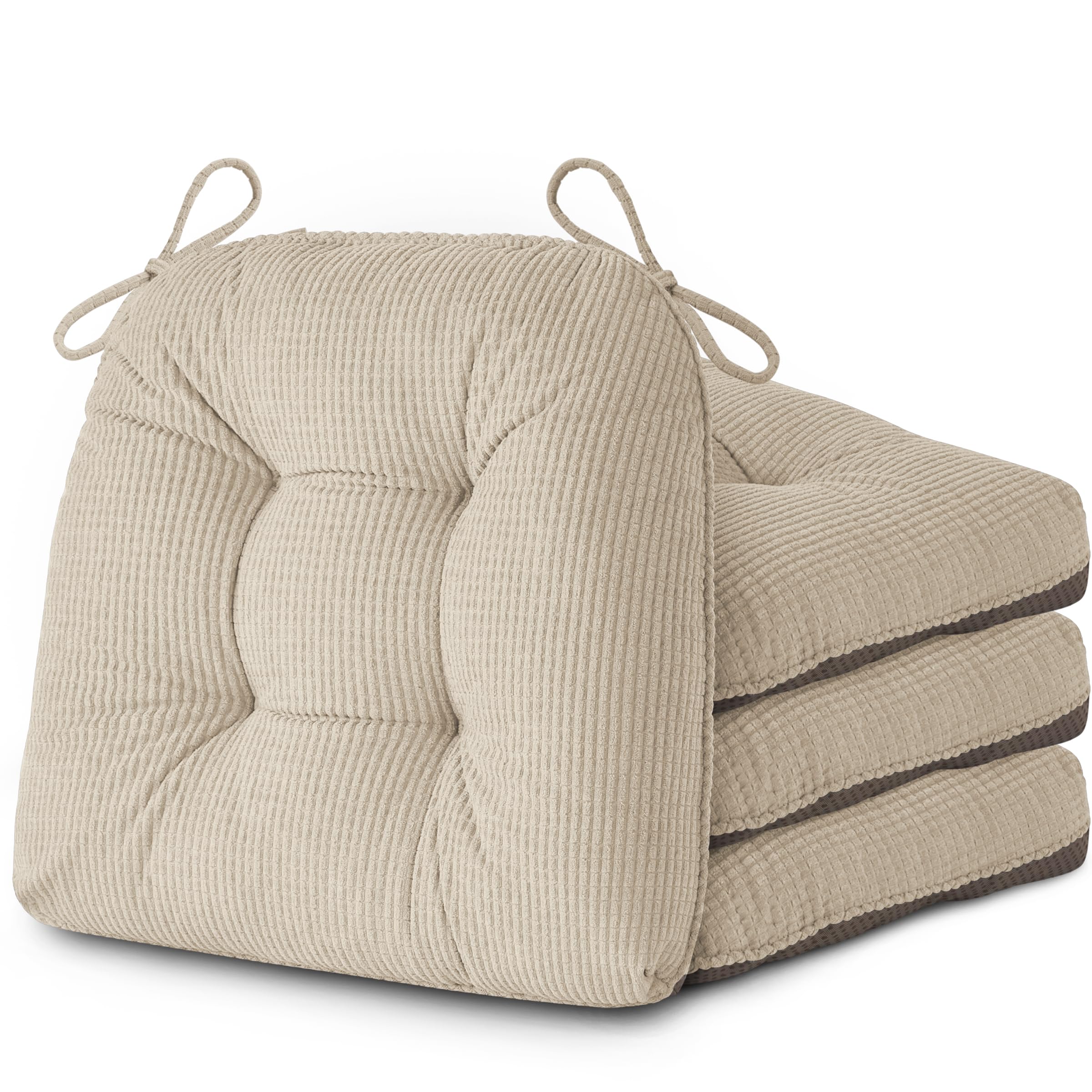 ZenComfy Chair Cushions for Dining Chairs Set of 4 46X42X7.6 cm Cream