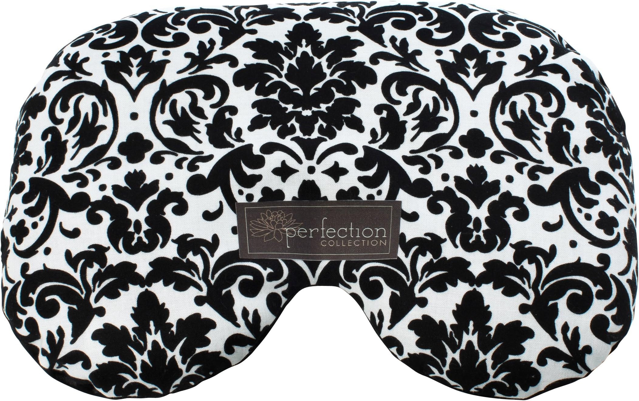 Perfection Collection Migraine Relief Eye Pillow Masks, Flaxseed Filled For Hot and Cold Pain Relief Therapy, Black and White