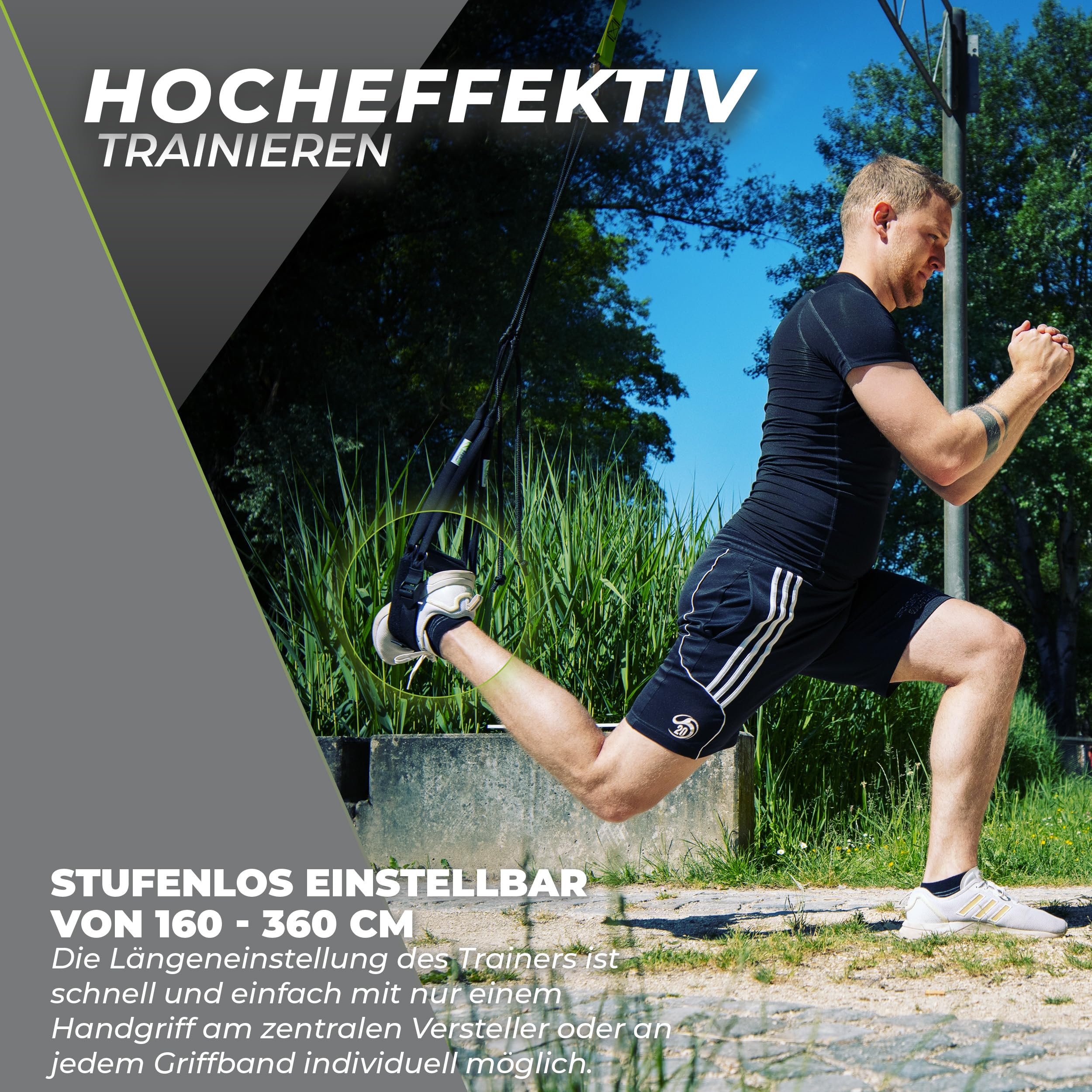 eaglefit - Premium Sling-Trainer „Flex“ Komplettsystem für Zuhause & Unterwegs inkl. Umlenkrolle, Türanker, Wand- oder Deckenhalterung & Zubehör - Vielseitige Befestigung