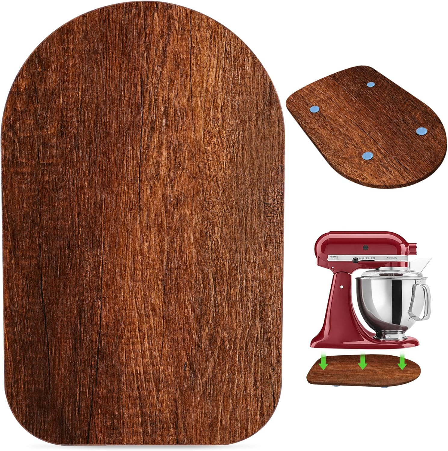 Wooden Mixer Slider for KitchenAid 4.5-5 Qt Tilt-Head Stand Mixer, Appliance Sliding Mat Pad, Kitchen Countertop Storage Accessories Mixer Moving Tray Board Attachments, Kitchen Aid Mixers Accessories