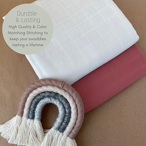 Miniatura 5 de MOZAH Mantas de muselina orgánica para envolver  100% algodón orgánico suave  Manta para bebé niña y bebé niño  Artículos esenciales ideales para la