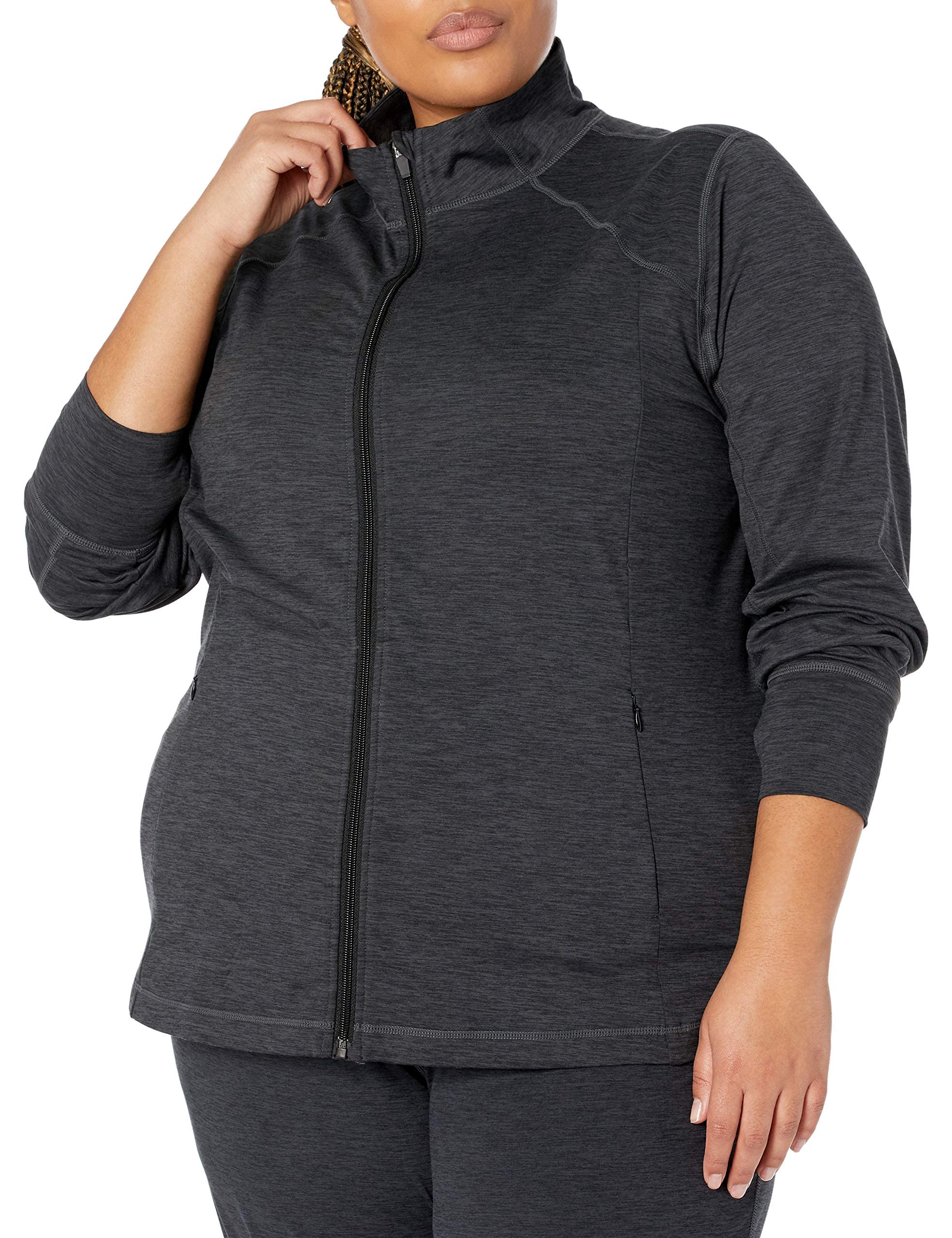 Amazon Essentials Giacca con Zip a Tutta Lunghezza Elasticizzata Tecnica Spazzolata - Colori Fuori Produzione Donna