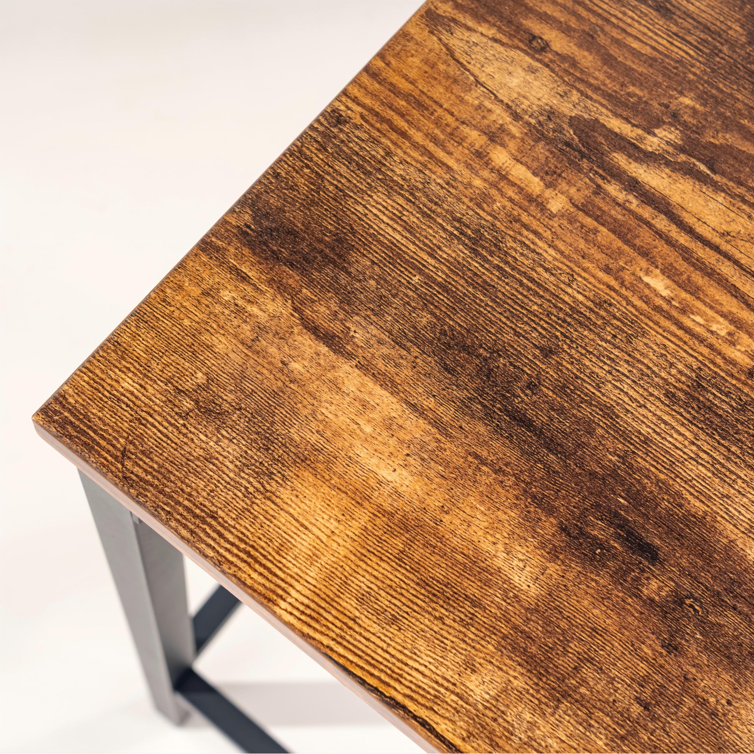 FurnitureR - Juego de 5 Barras de Bar, Mesa de Bar, con 4 Altas, Marco de Acero, Estilo Industrial, rústico marrón, para Cocina, Comedor, Sala de Estar, 100 x 60 x 90 cm