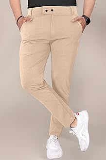 Mehrang Men's Stretchable Stretchable Formal Pant Trousers | Stylish Slim Fit Men's Wear Trousers for Office or Party | Polycotton Knitted Fabric