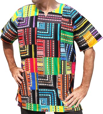 RaanPahMuang Brand Africa Dashiki Quilt Cotton Patchwork - Afrikan Shirt